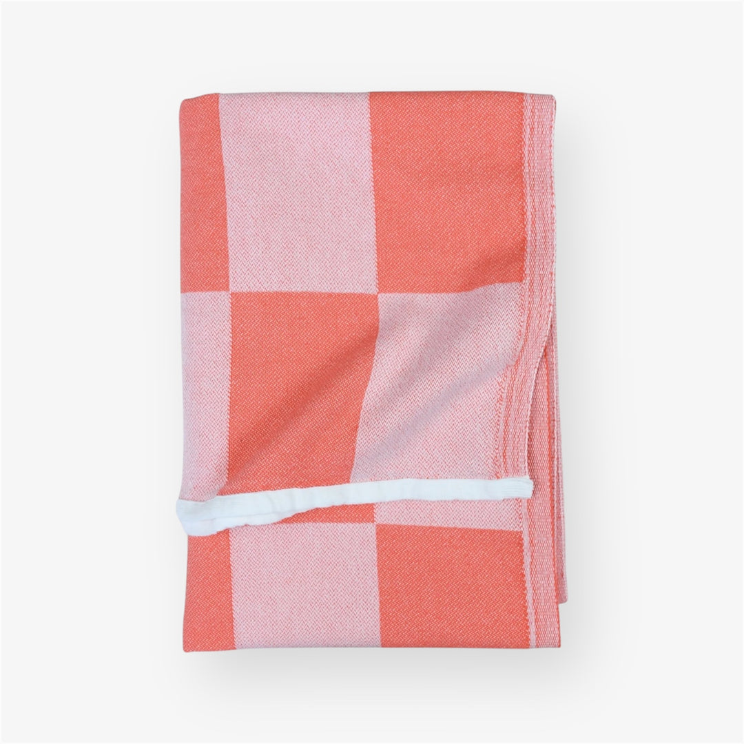 Serviette - Damier - Coral