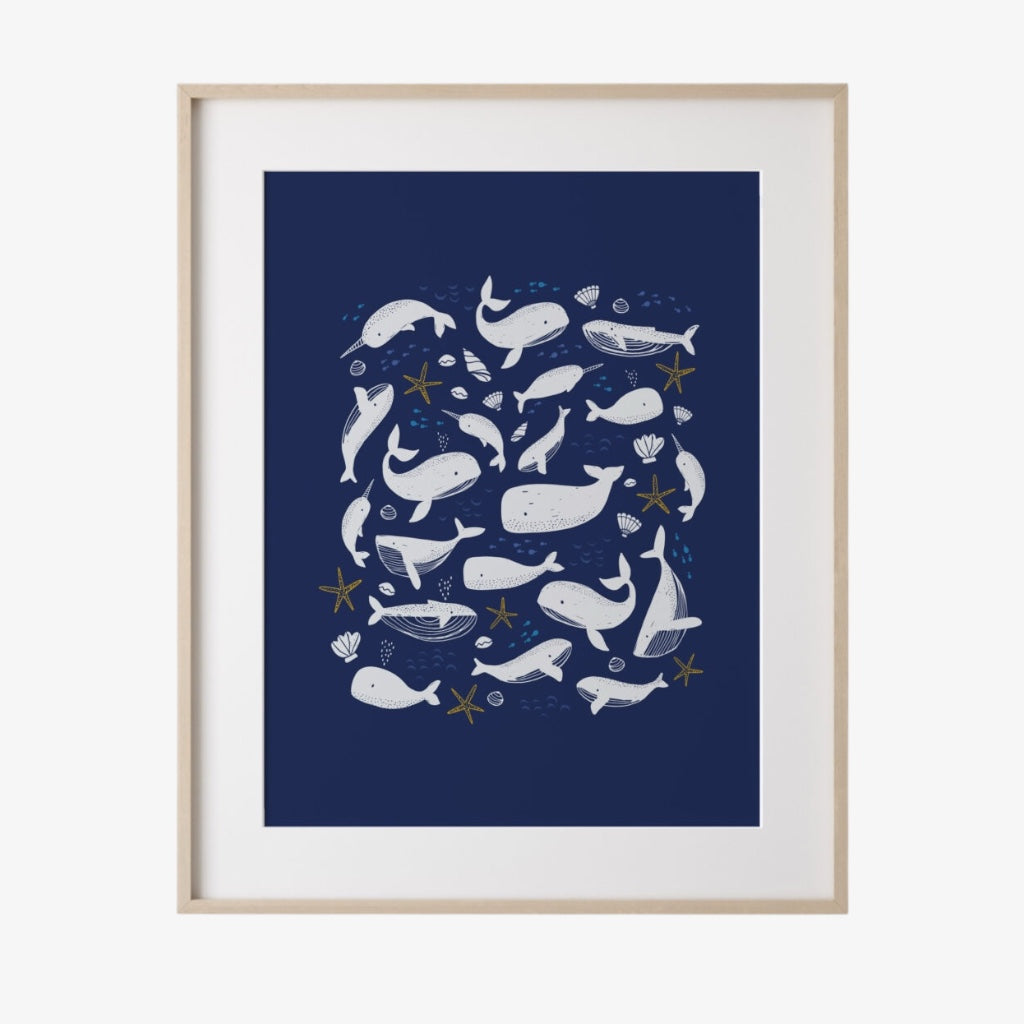 Affiche - Baleines - 12 x 16 po