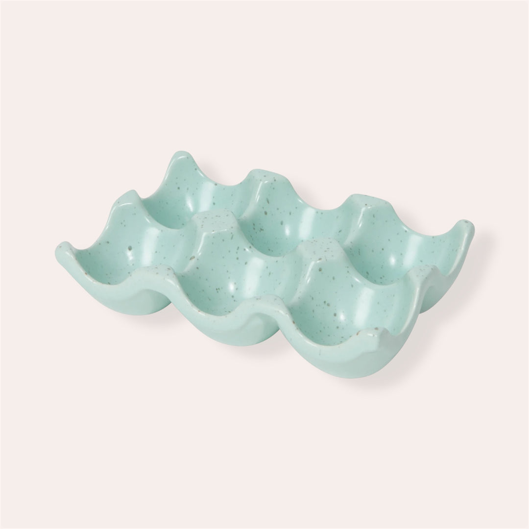 Panier de rangement à oeufs - Bleu moucheté