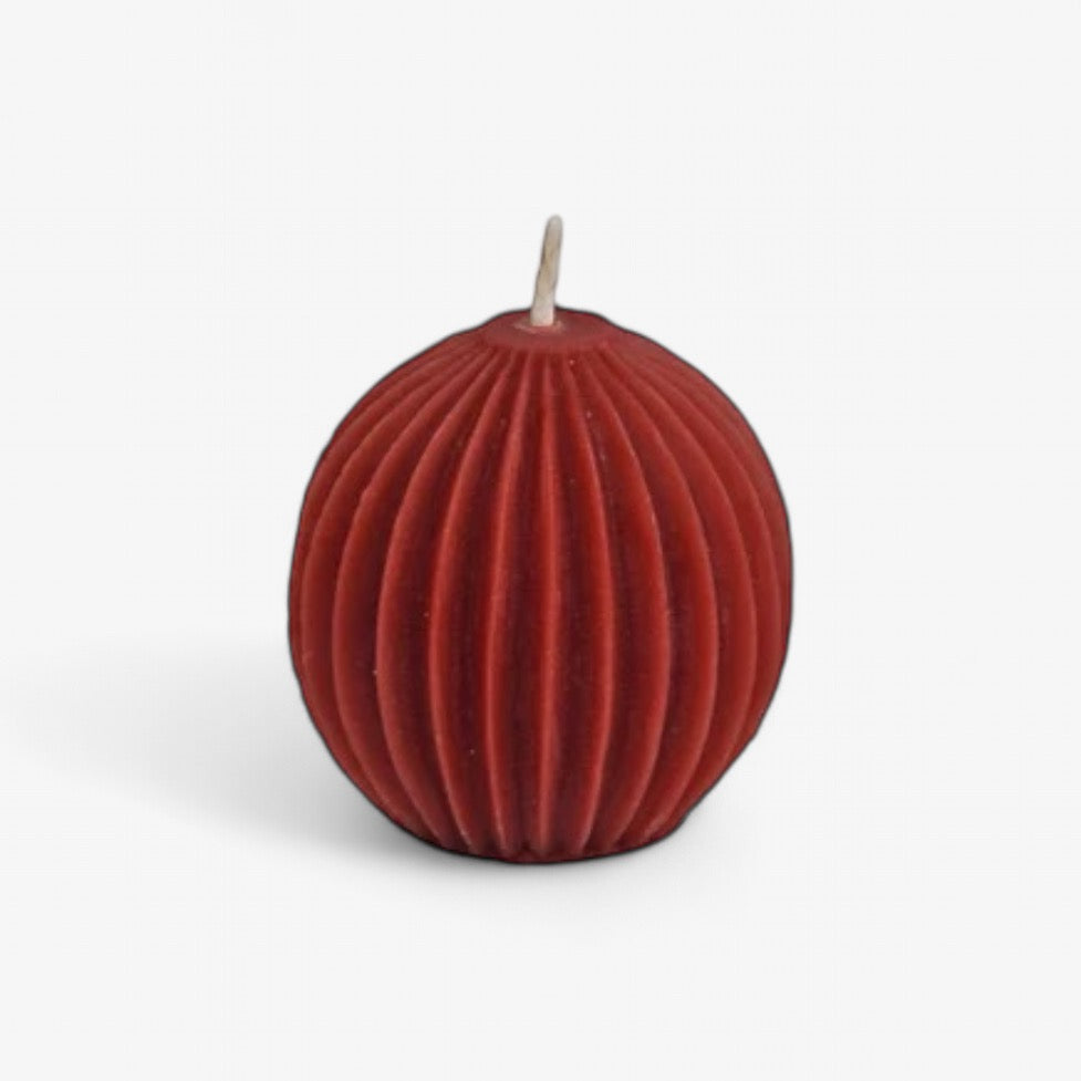 Cannelé Sphere Candle - Beeswax - Burgundy