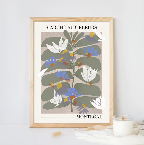Affiche - Marché aux fleurs couleurs