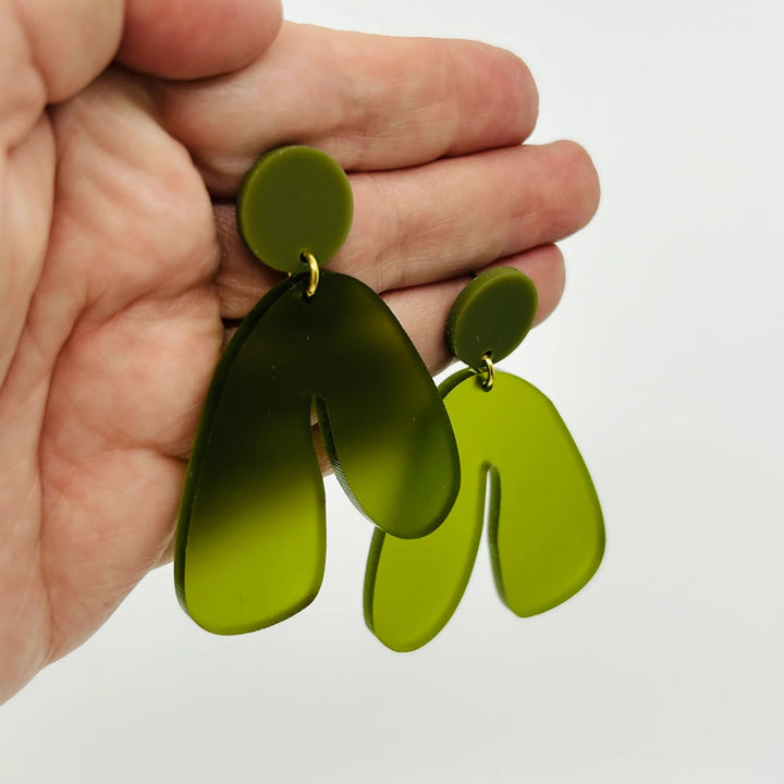 Boucles d'oreilles - Løtta - Vert mousse