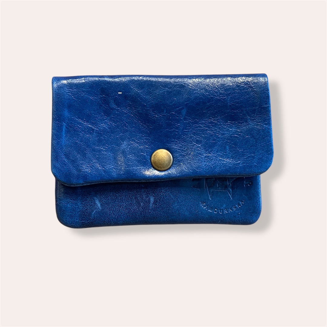 Recycled leather snap purse - Red