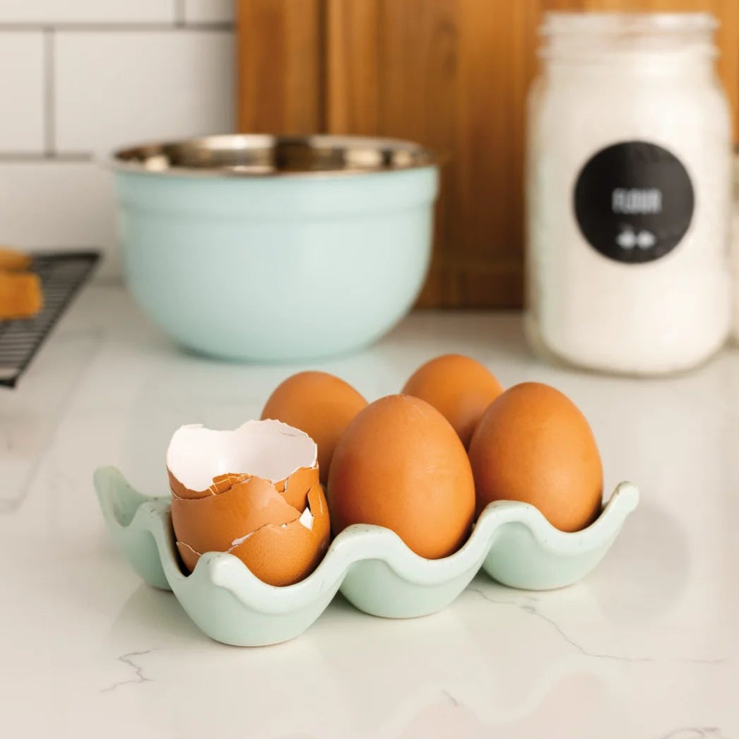 Panier de rangement à oeufs - Bleu moucheté