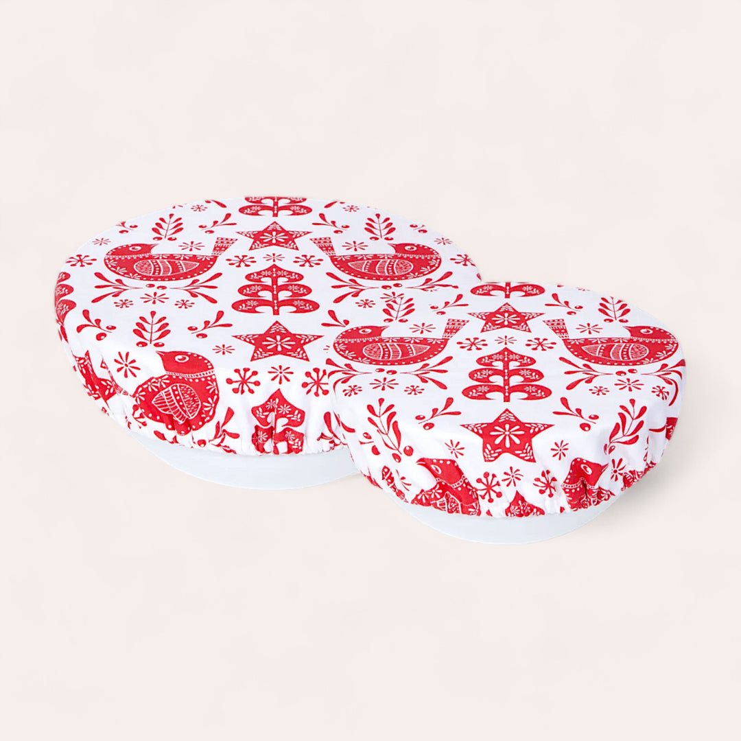 Reusable bowl covers (set of 2) - Festive