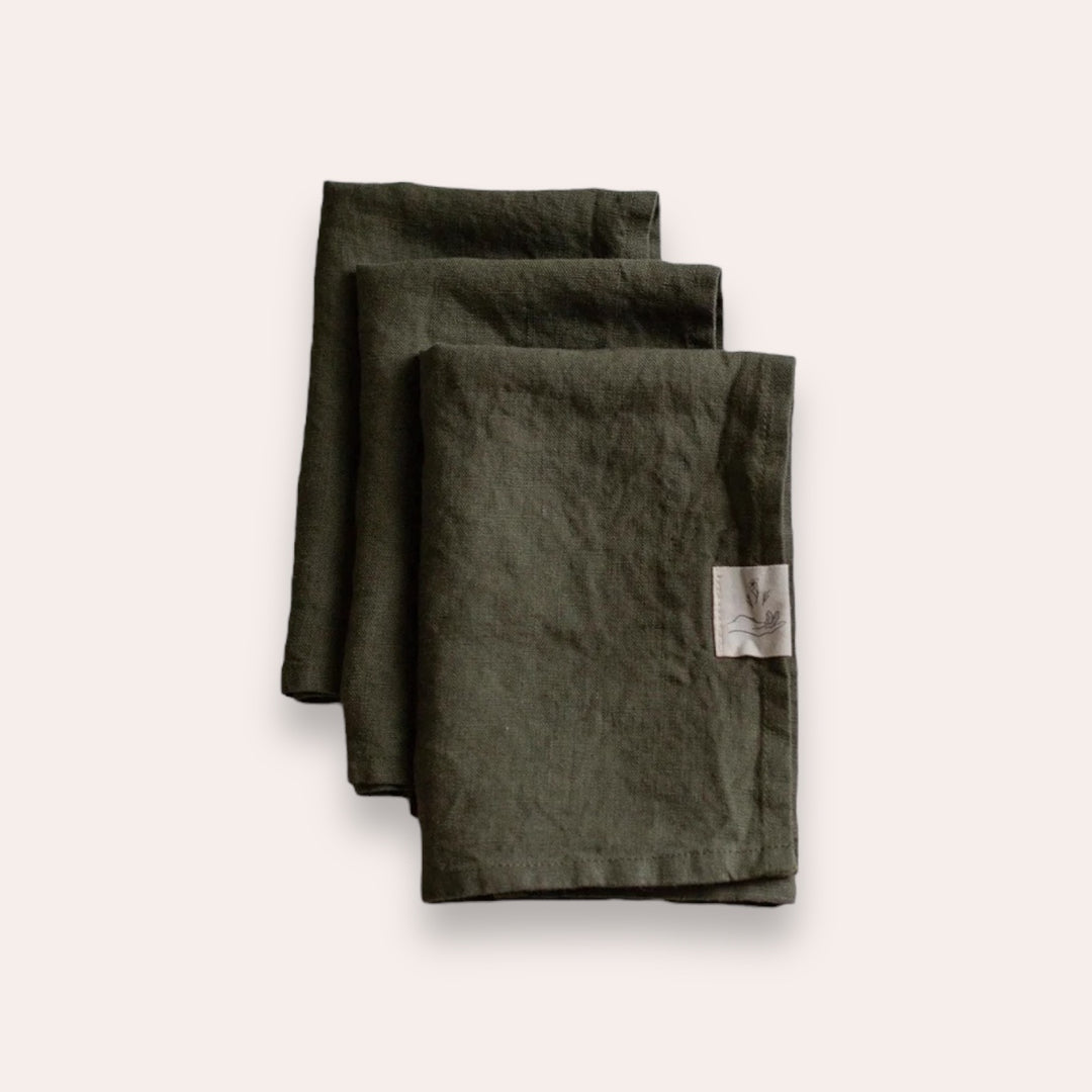 Linen Napkins - Forest Green (set of 2)