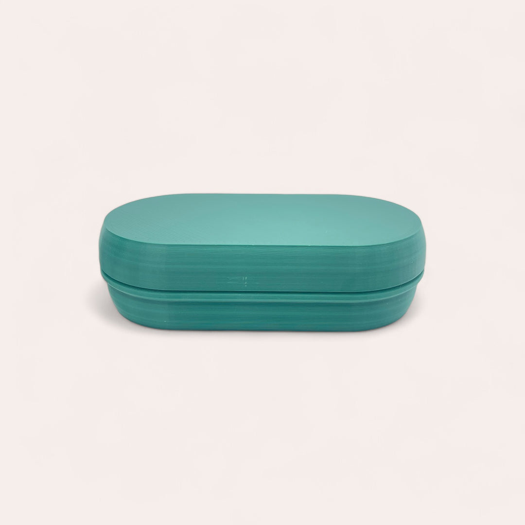 Double Travel Soap Dish Made from Recycled Plastic - Evergreen Oval