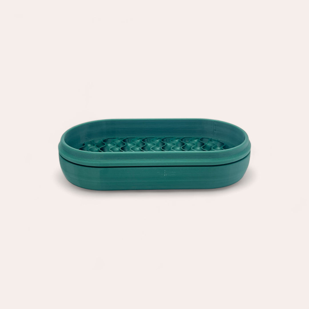 Double Travel Soap Dish Made from Recycled Plastic - Evergreen Oval