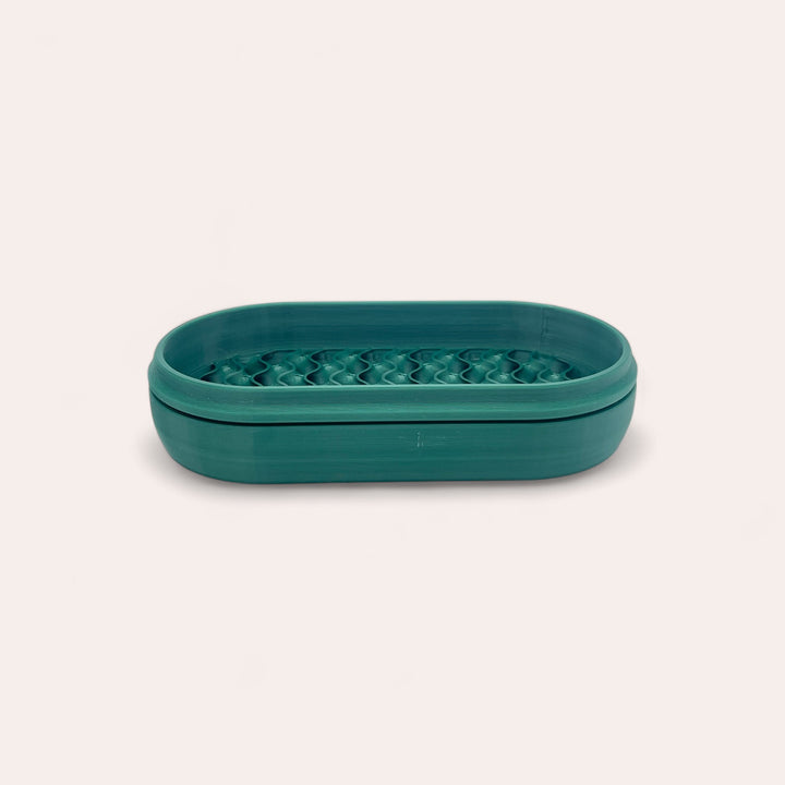 Double Travel Soap Dish Made from Recycled Plastic - Evergreen Oval
