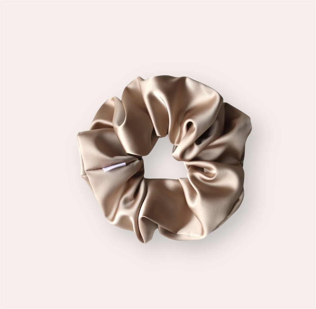 Chouchou large en satin - Champagne