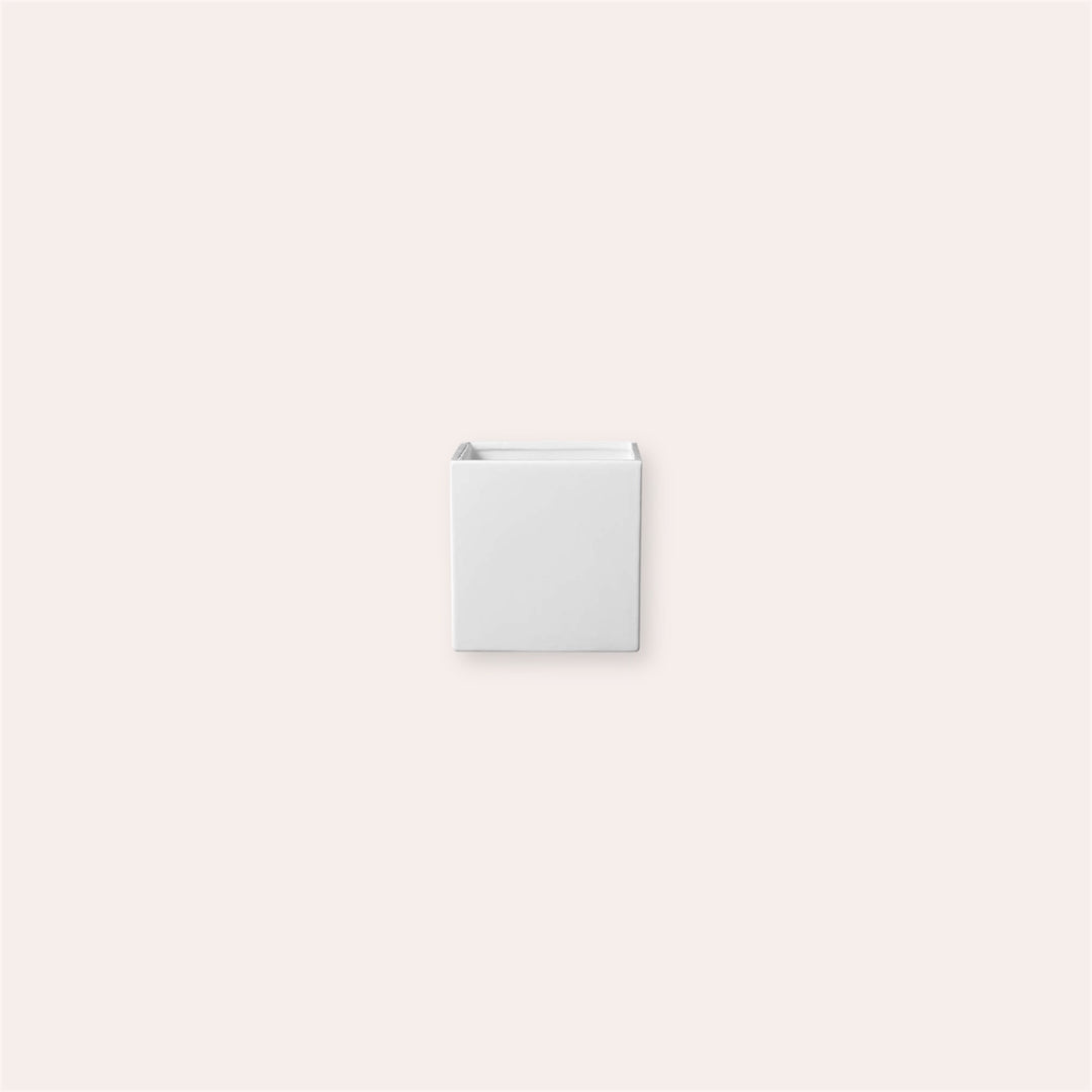 Cache-pot - Latina - Blanc lustré - 8 cm