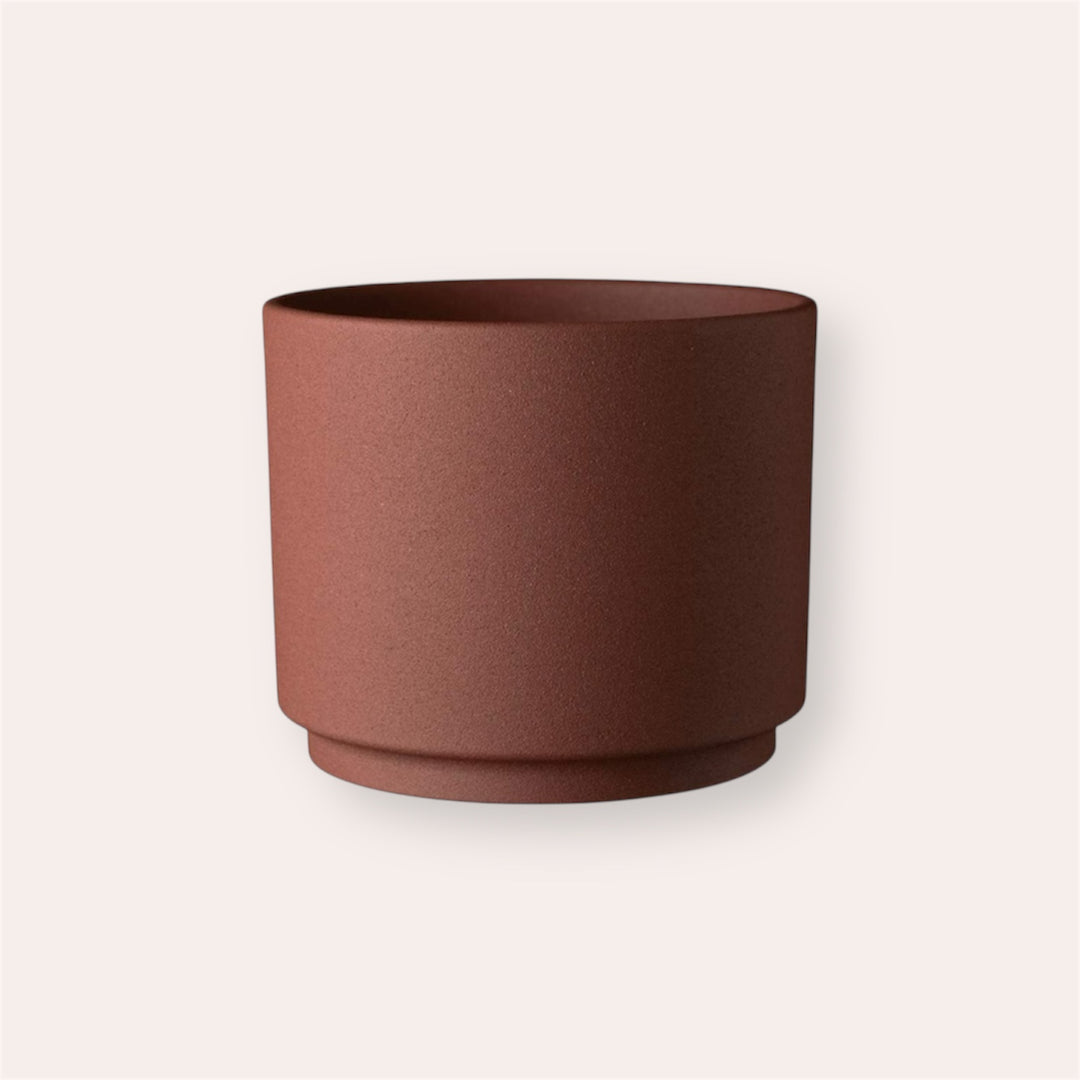 Cache-pot - Oslo stone - Rouge pierre - 13 cm