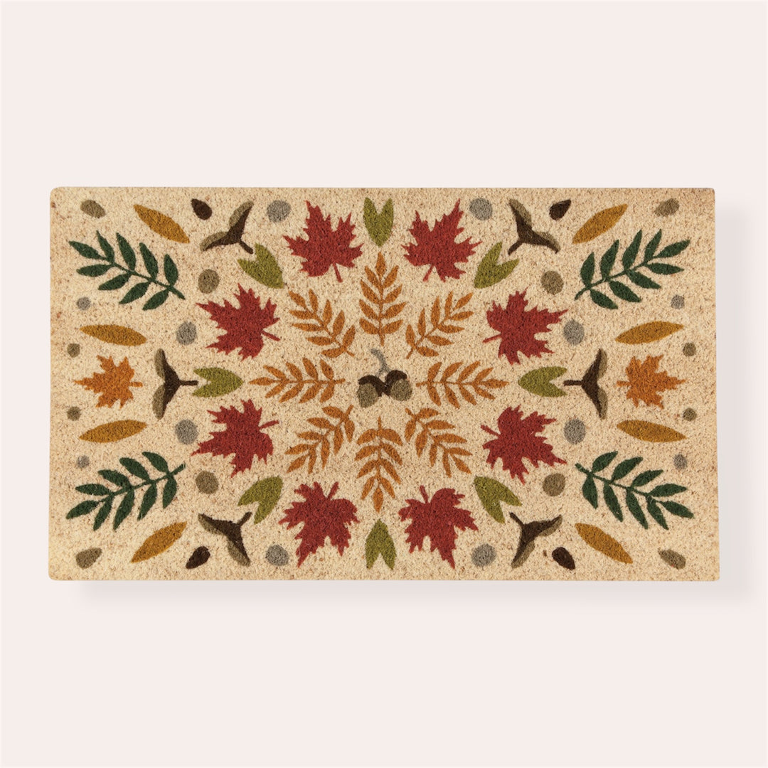 Tapis d'entrée en fibre de coco - Feuille d'automne
