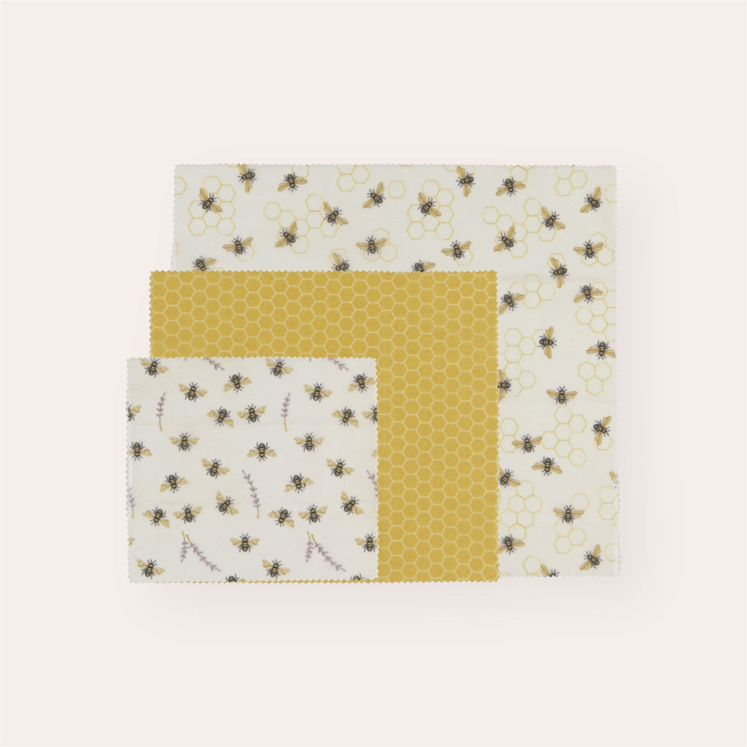 Emballage alimentaire réutilisable (ensemble de 3) - Abeilles