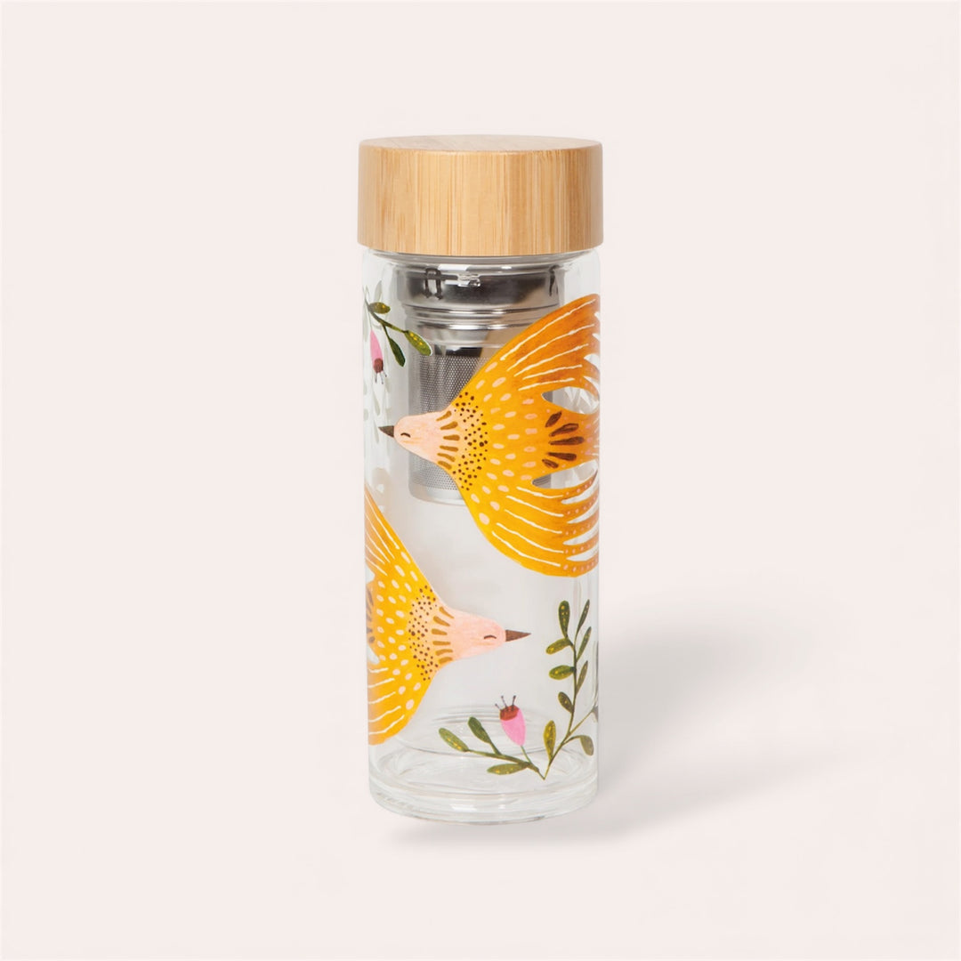 Bouteille infuseur à thé en verre - Plume