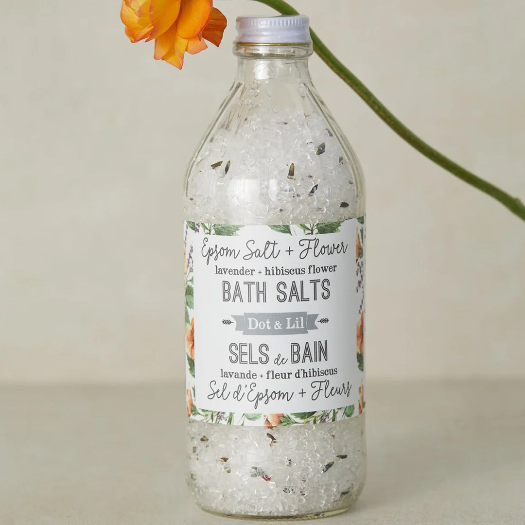 Sels de bain epsom et fleurs - Lavande et fleurs d'hibiscus