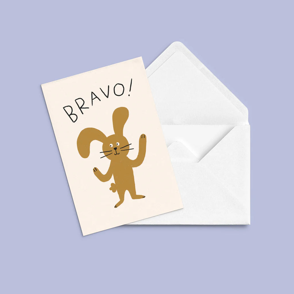 Carte de souhaits - Bravo lapin
