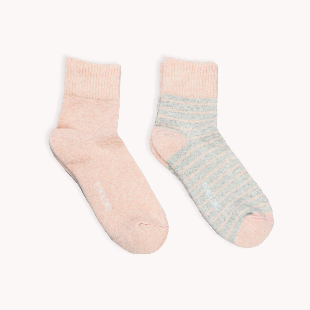 Pima Socks - Striped - Hazelnut and Forest (2 pairs)