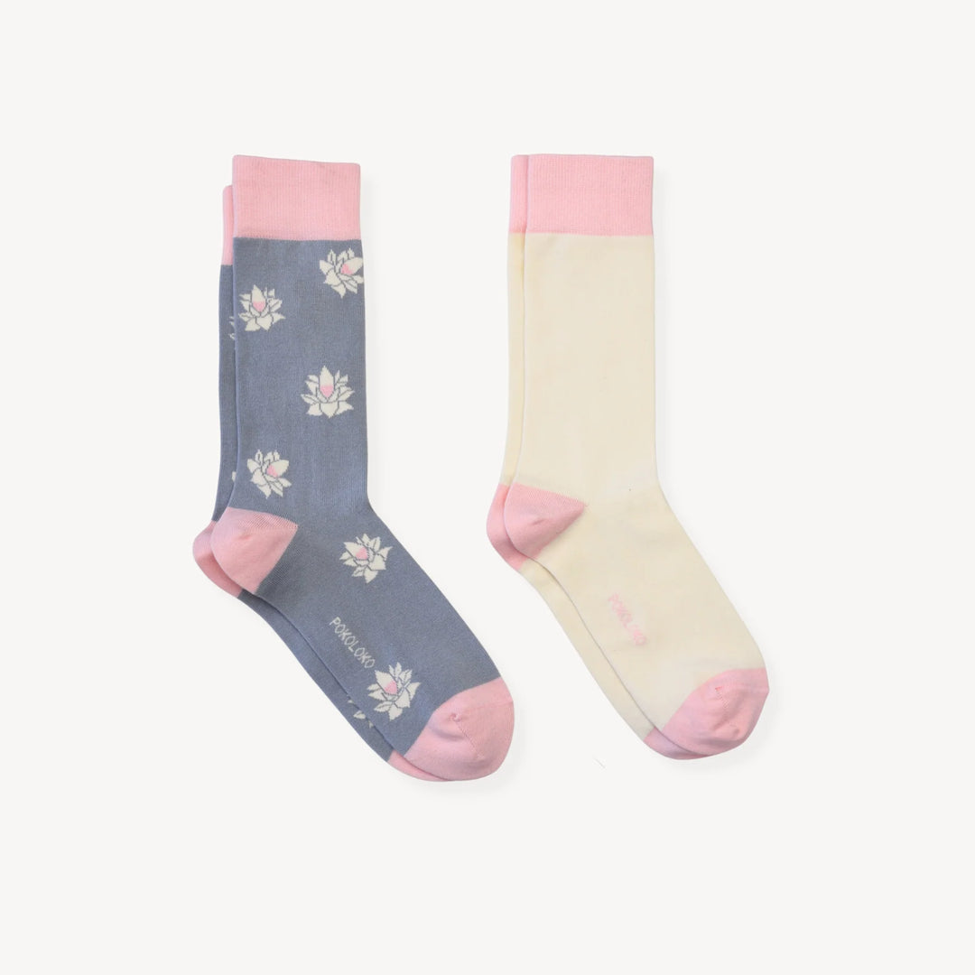 Pima Socks - High Waist - Naval and Walnut (2 Pairs)