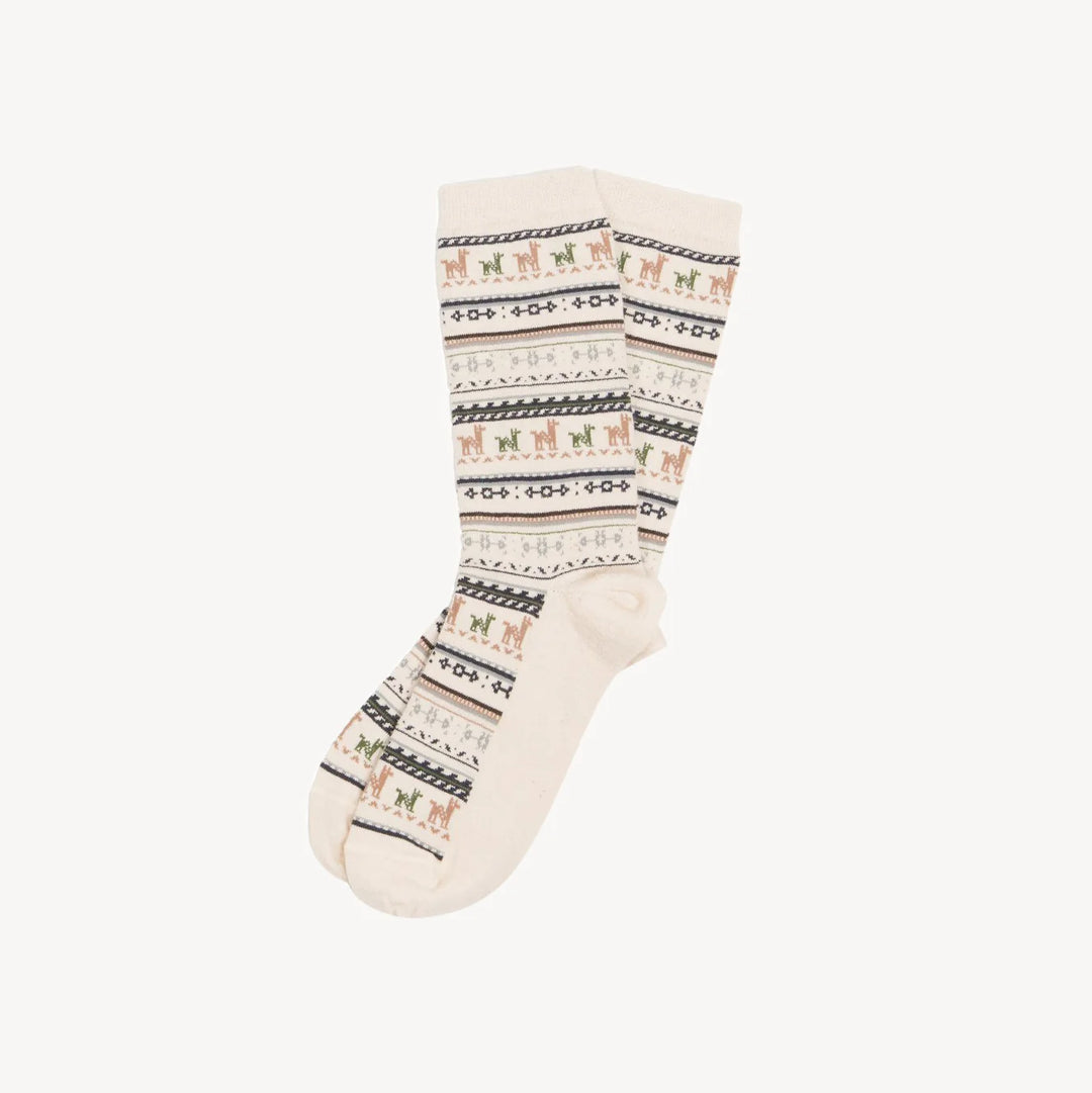 Chaussettes en Alpaga - Imprimé - Blanc