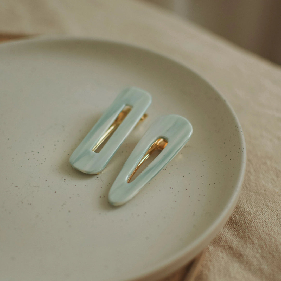 Duo barrettes - Aqua