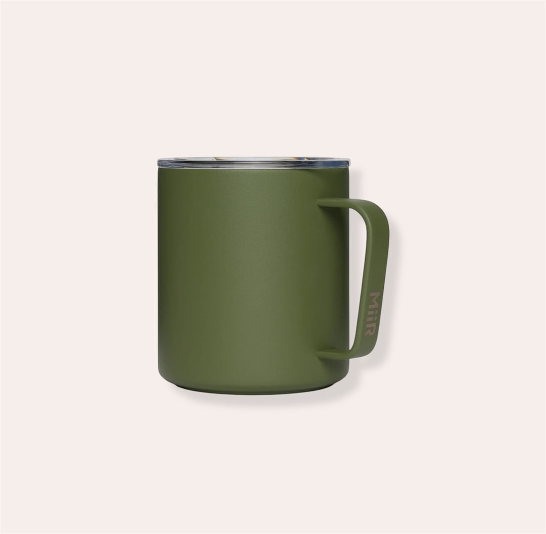 Tasse thermale avec poignée et couvercle coulissant - Kaki