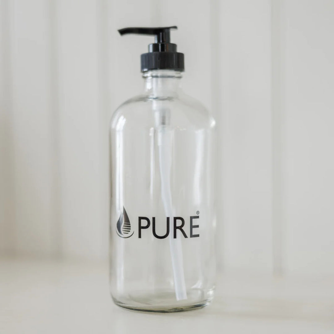 Bouteille en verre avec pompe