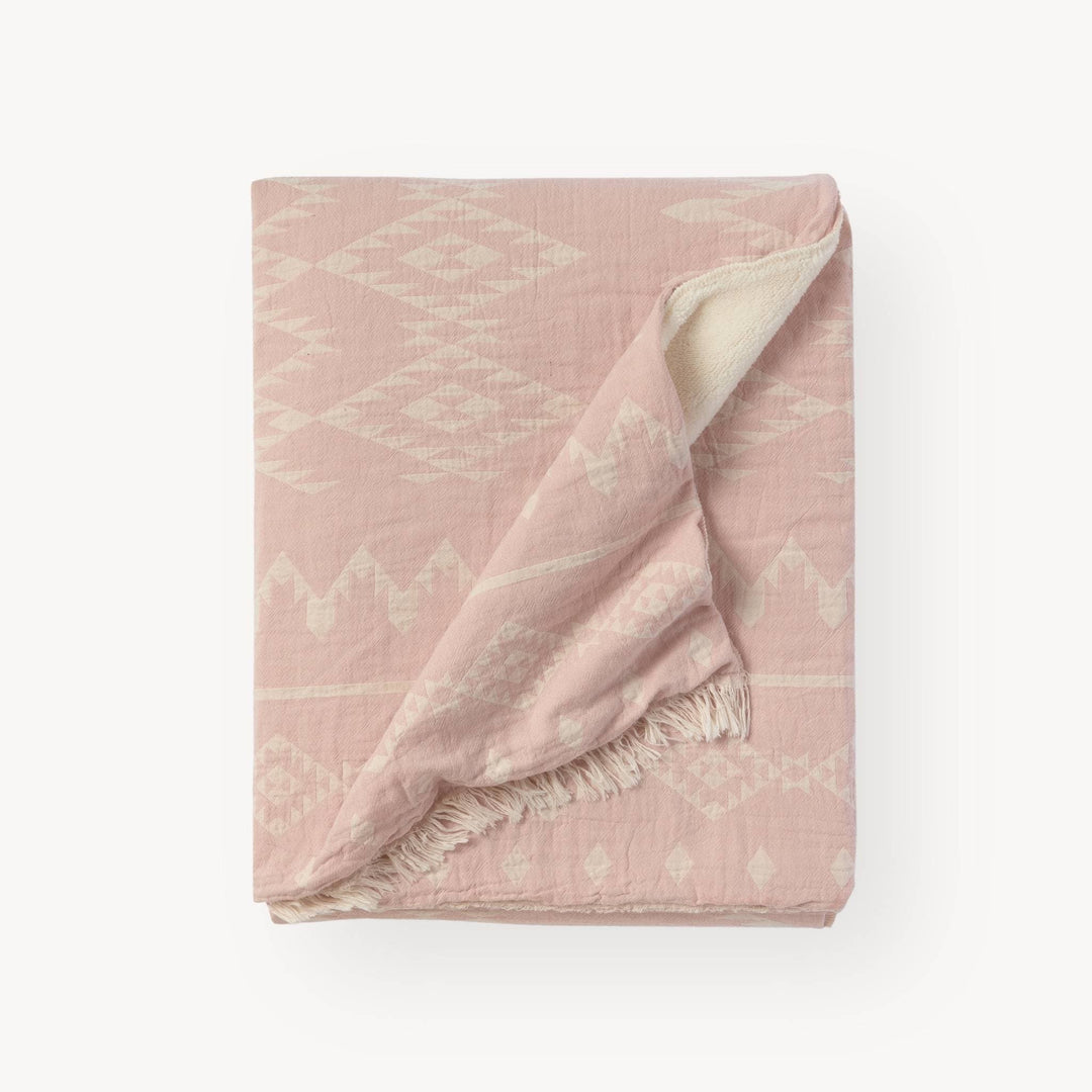 Jeté polaire doublé - Rose pastel - Atlas