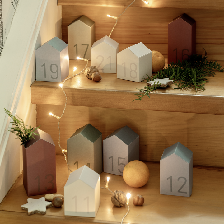 Calendrier de l'Avent - Village - Maisons en papier