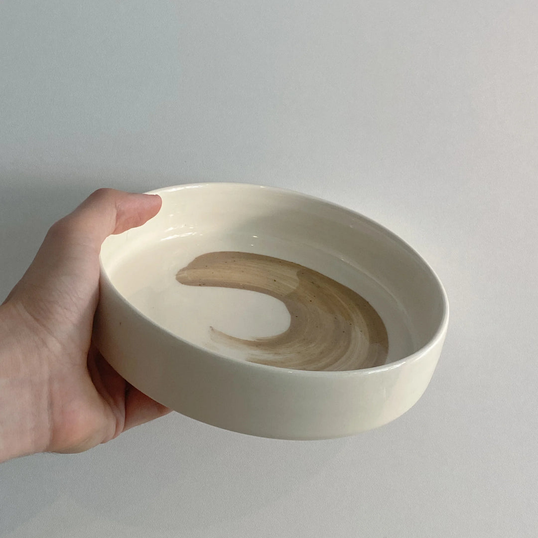 Porcelain soup plate - Brown