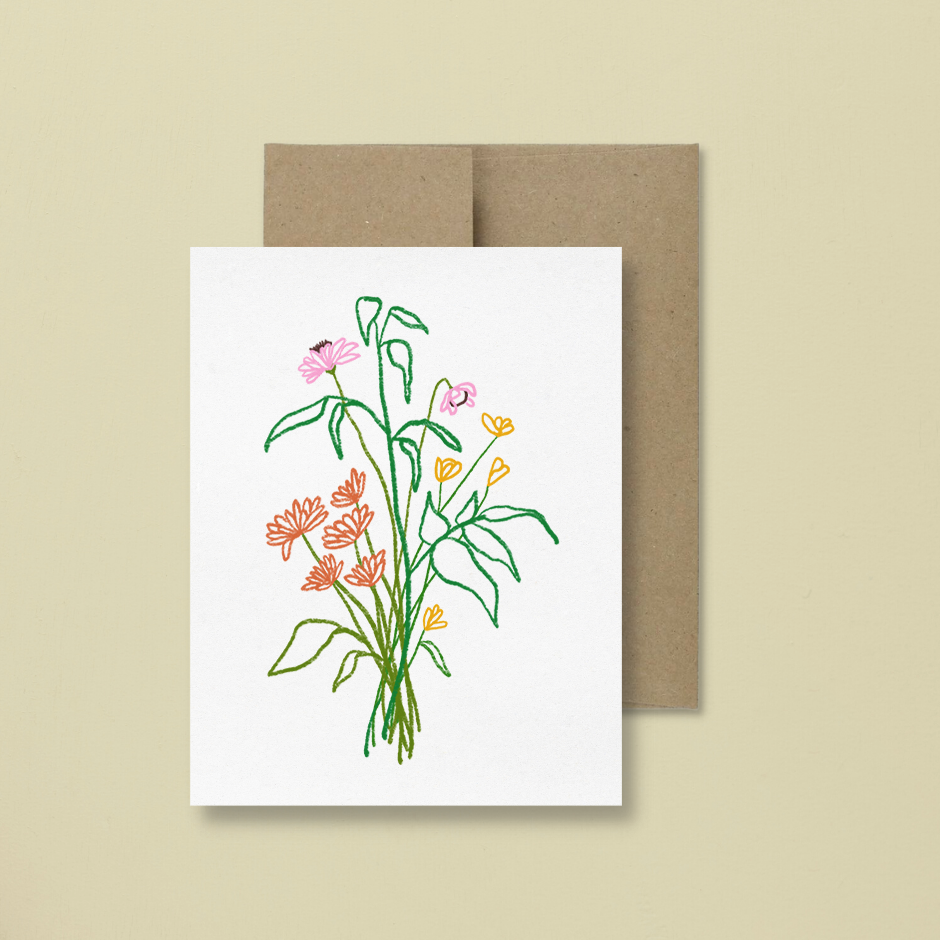 Carte de souhaits - Bouquet sauvage