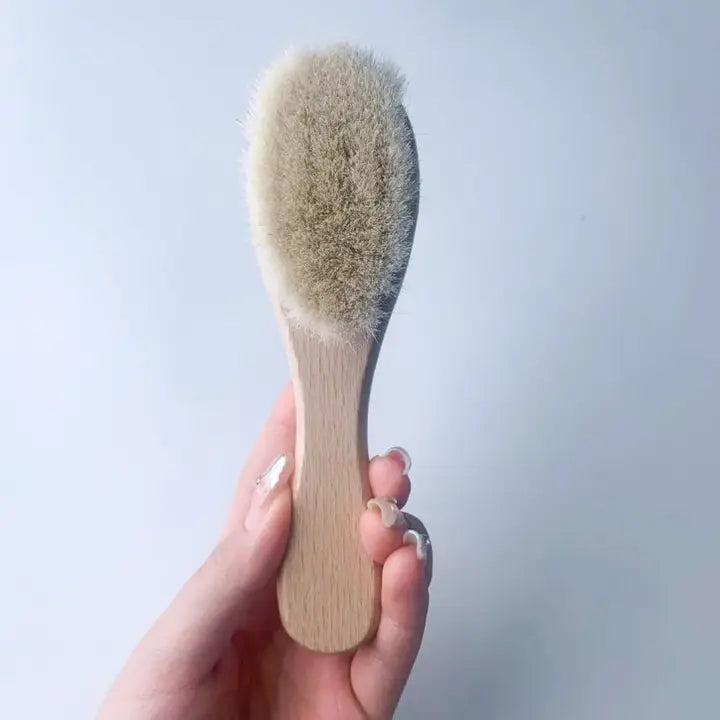 Brosse à cheveux pour bébé - Bois hêtre & Poils de chèvre