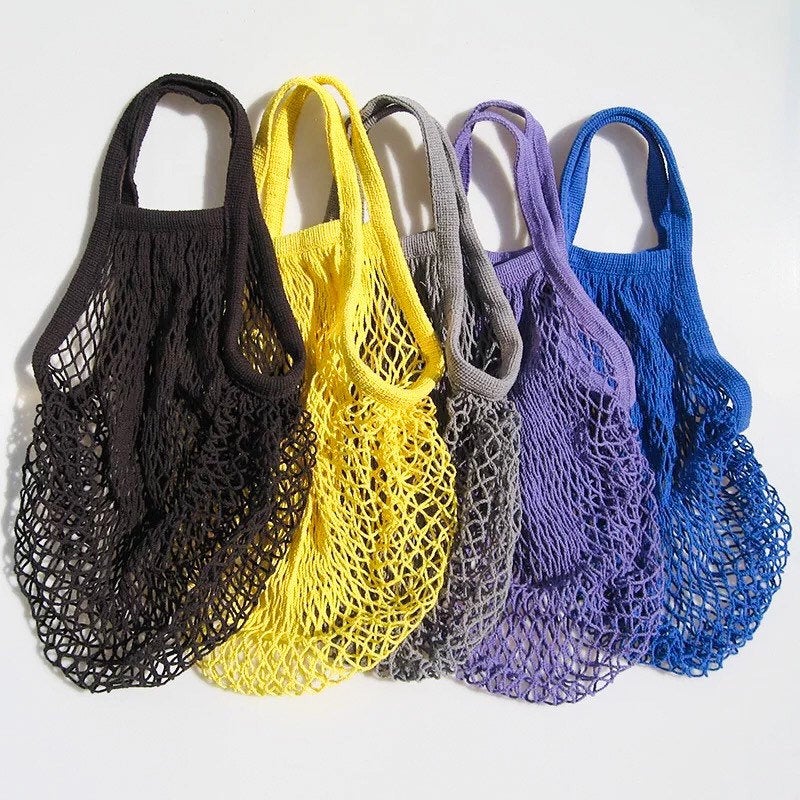Sac en Maille de Coton Biologique - Bleu