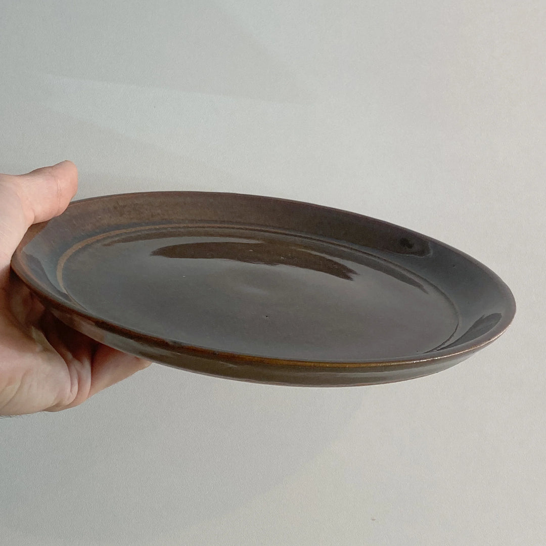Medium stoneware plate - Aubergine