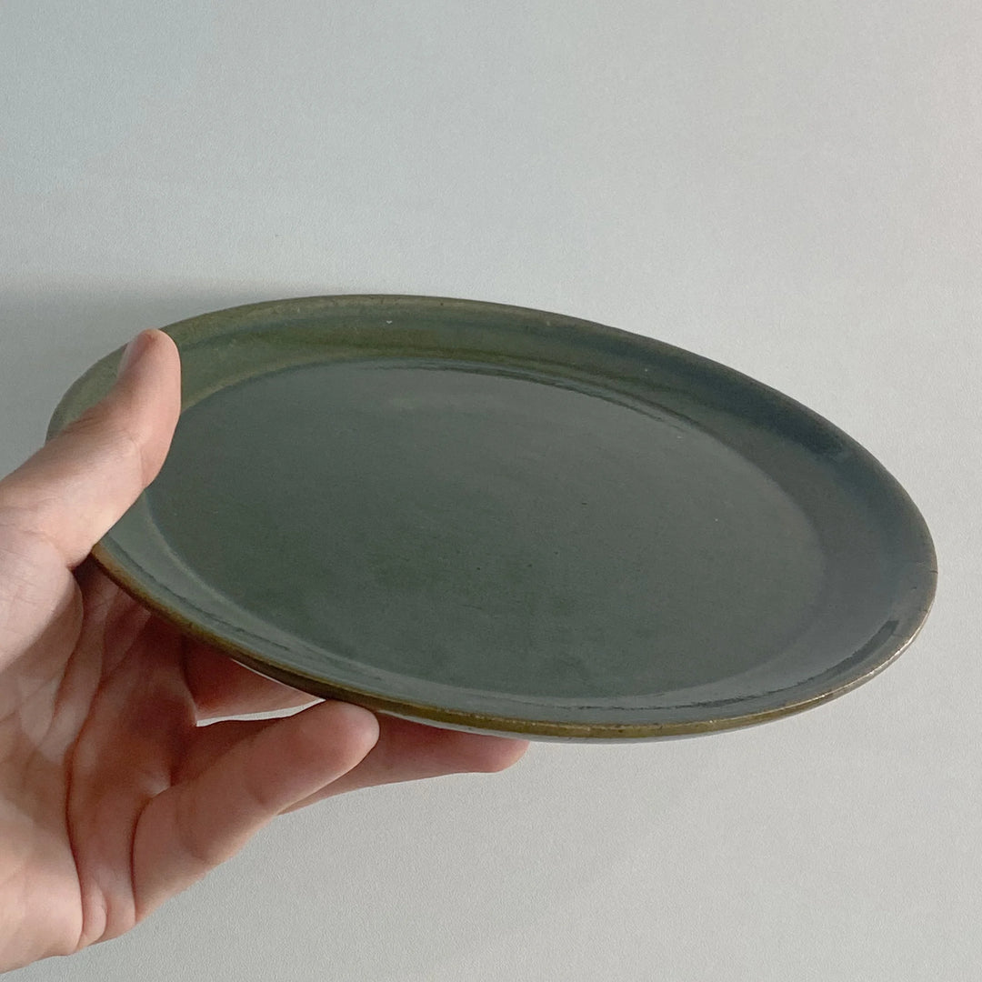 Medium stoneware plate - Green