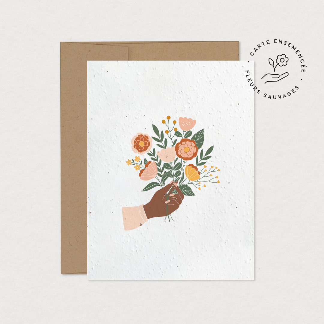 Carte de souhaits ensemencée - Bouquet