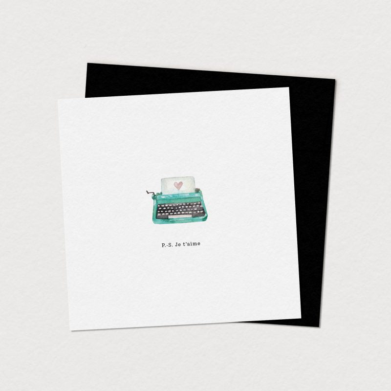 Carte de souhaits - Machine à écrire
