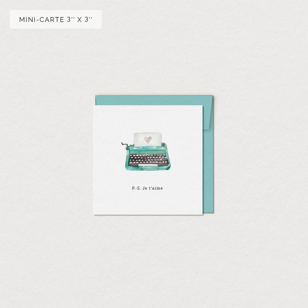Miniature greeting card - Typewriter