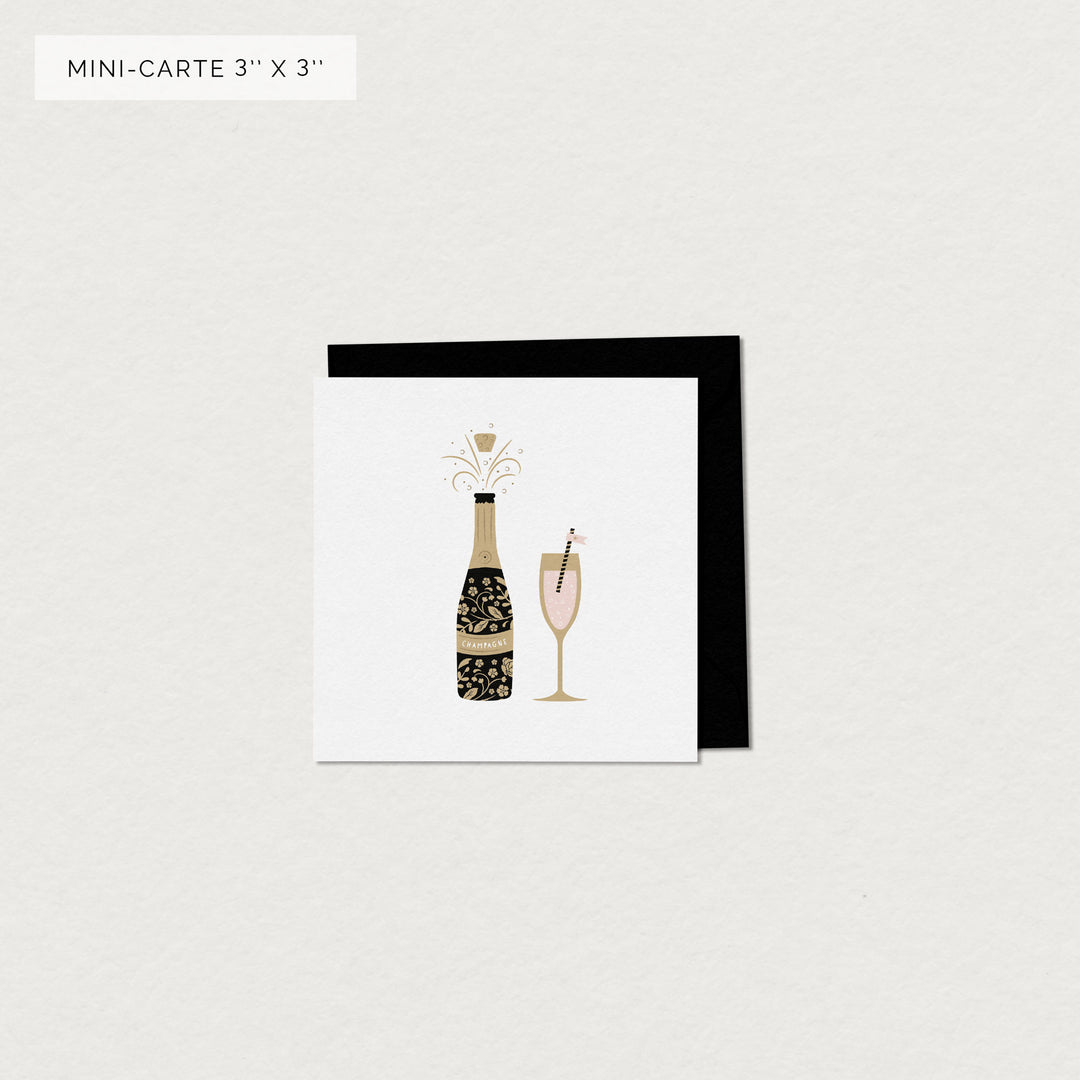 Carte de souhaits miniature - Champagne