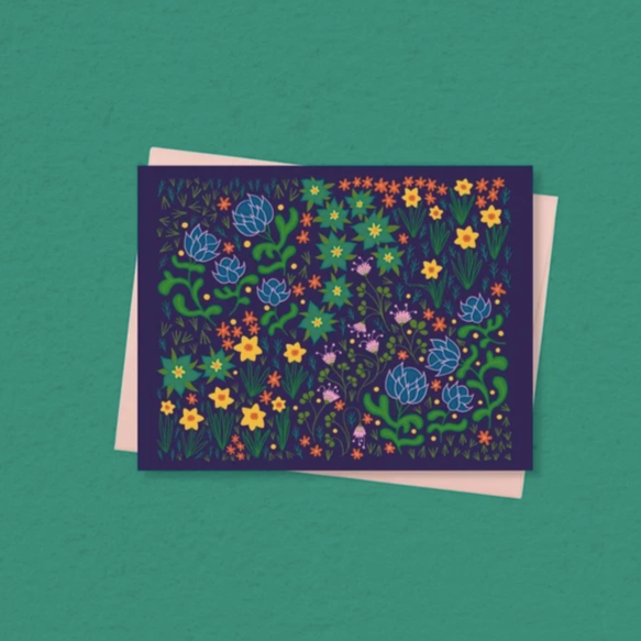 Carte de souhaits - Jardin anglais