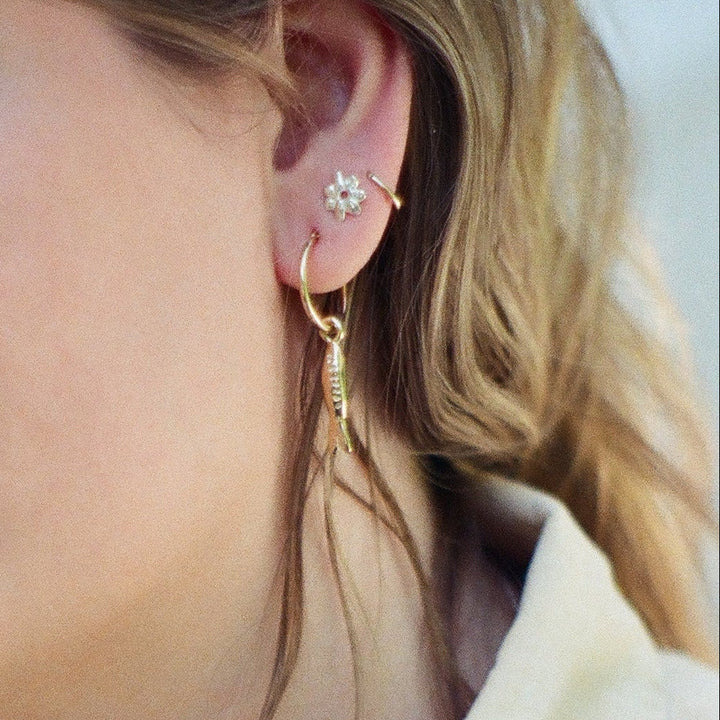Boucles d'oreilles - Corail - Argent