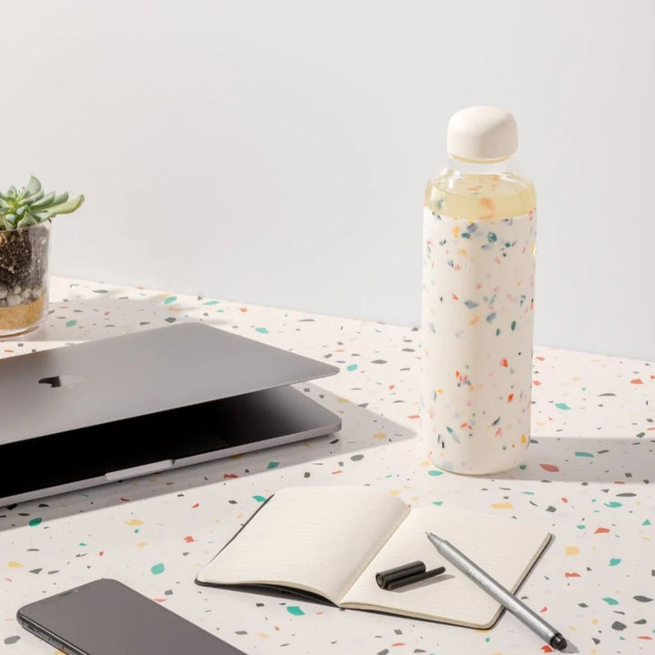 Bouteille en verre - Terrazzo Blanc