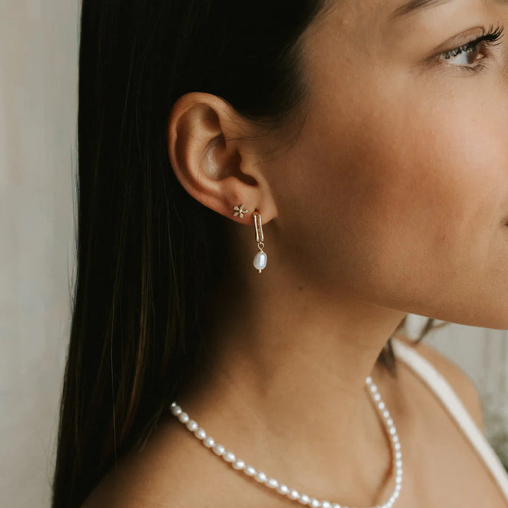 Boucle d'oreille - Camélia - Or