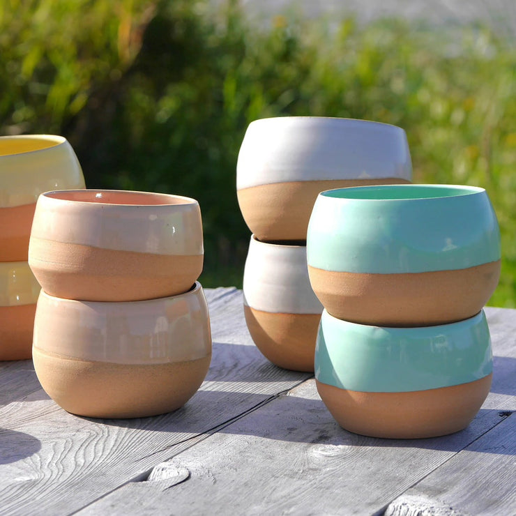 Ceramic bowl - Turquoise and terracotta