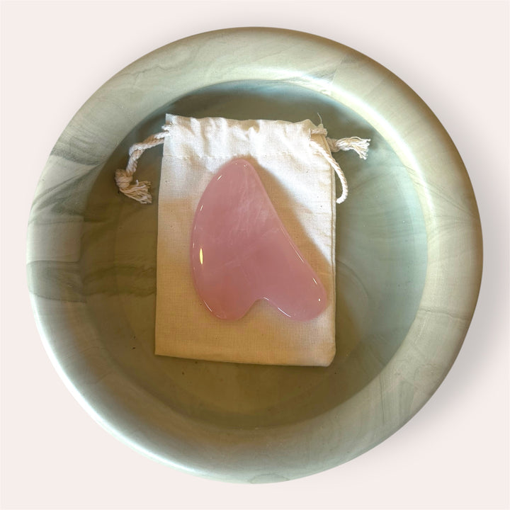 Pierre naturelle Gua Sha - Quartz Rose
