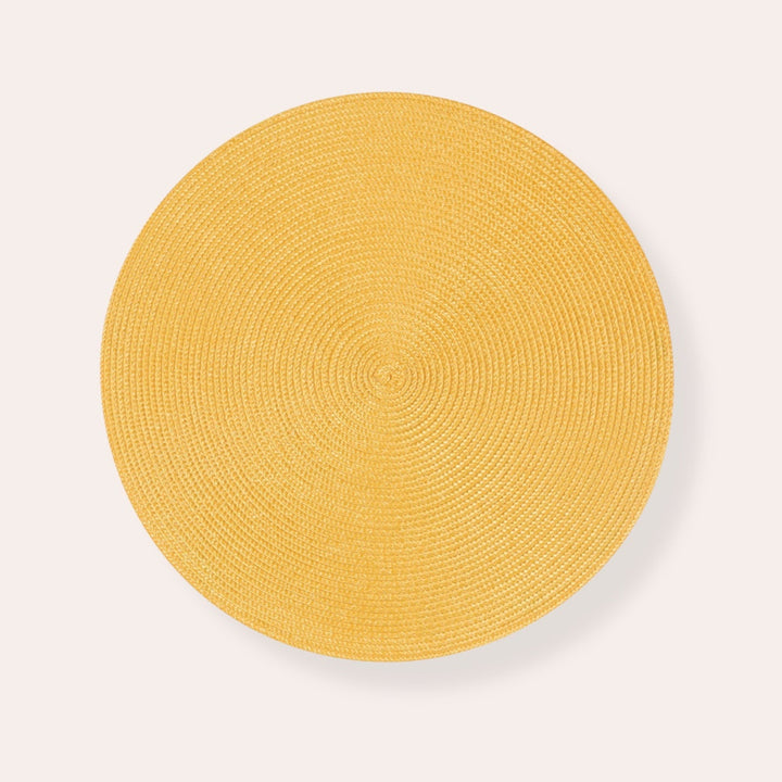 Napperon tressé rond - Jaune