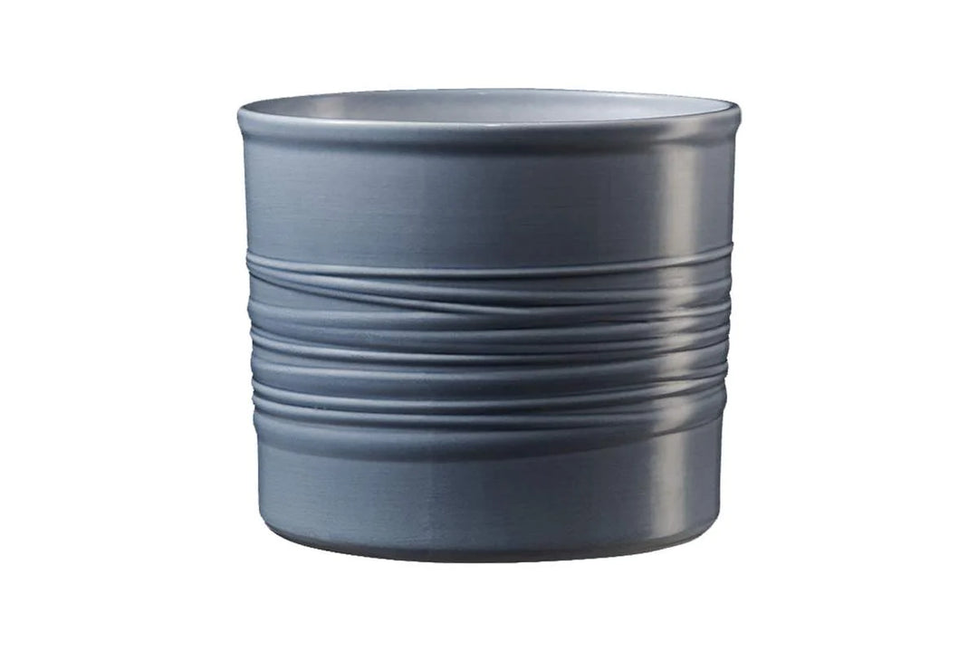 Cache-pot - Laos - Bleu gris - Lignes horizontales - 8 cm