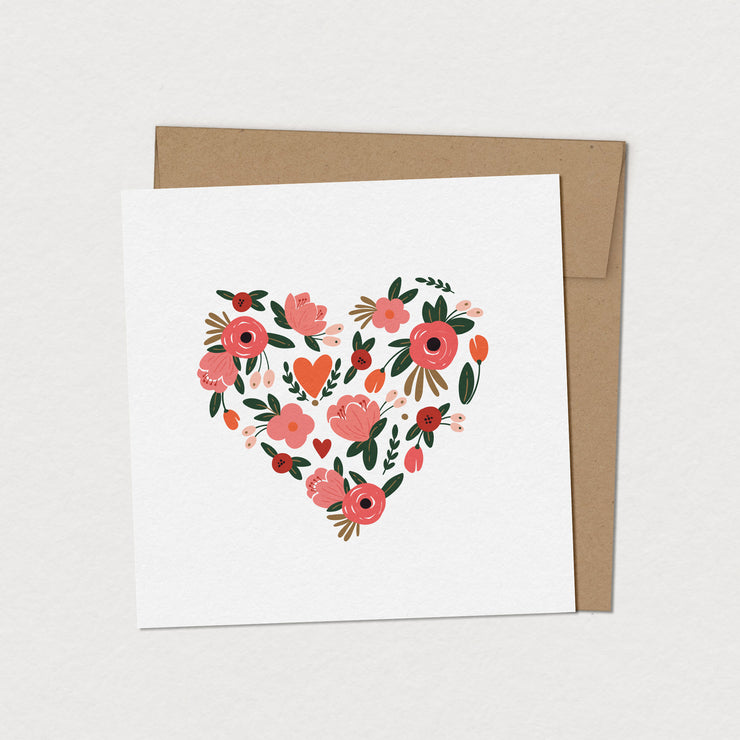Miniature greeting card - Heart petals 