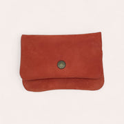 Recycled leather snap purse - Rust