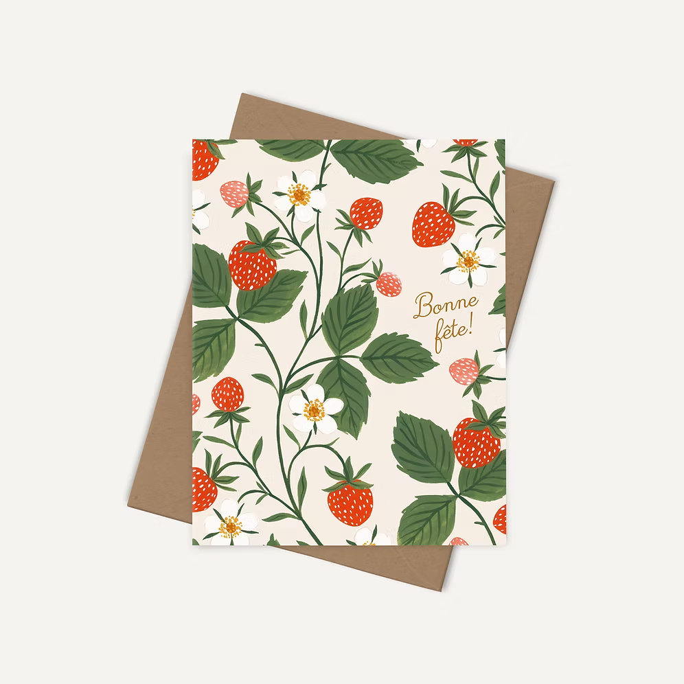 Carte de souhaits - Fraises « Bonne fête »